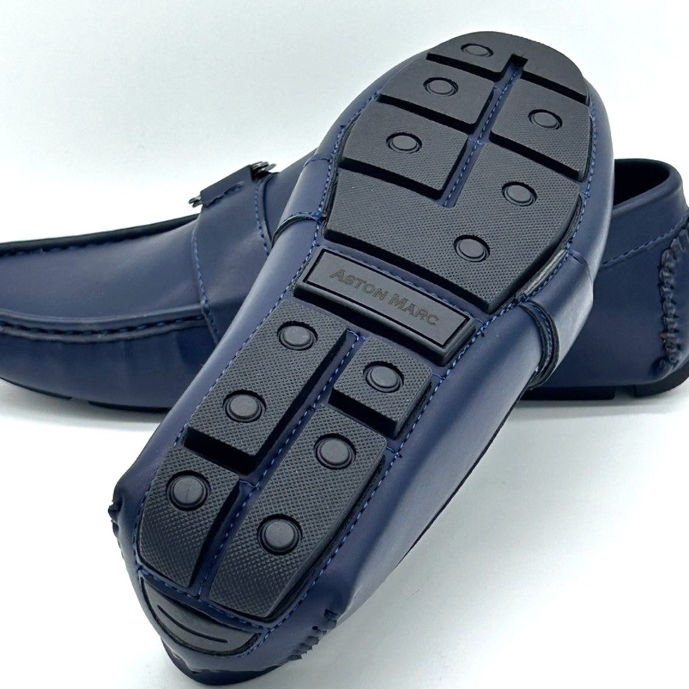 Aston Marc Men's Charter Side Buckle Loafers Shoes Color Navy US 8.5M - With Box - Picture 11 of 11